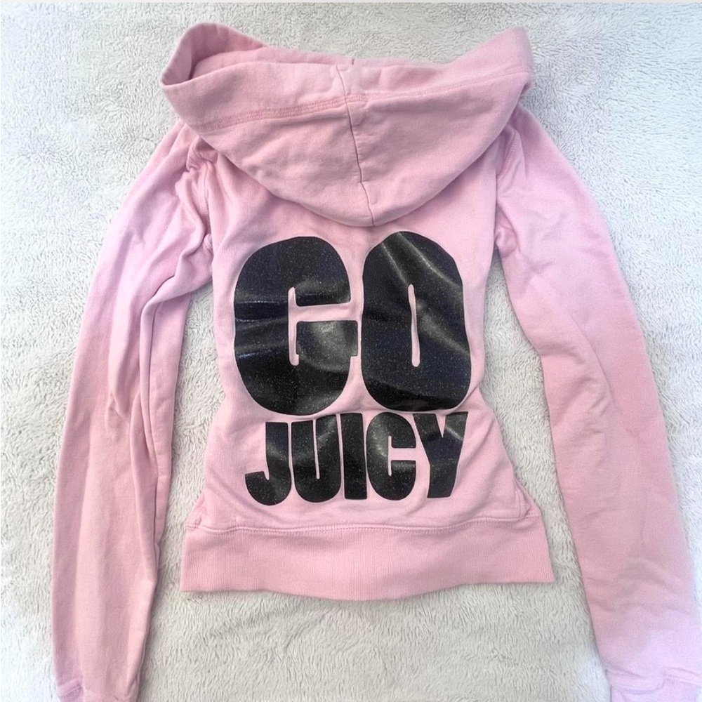 RARE Juicy Couture Light Pink Hoodie “GO JUICY”